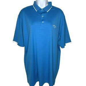 Callaway Mens Sz LG Opti-Dri Golf Polo Shirt Bright Blue Short Sleeve White Logo